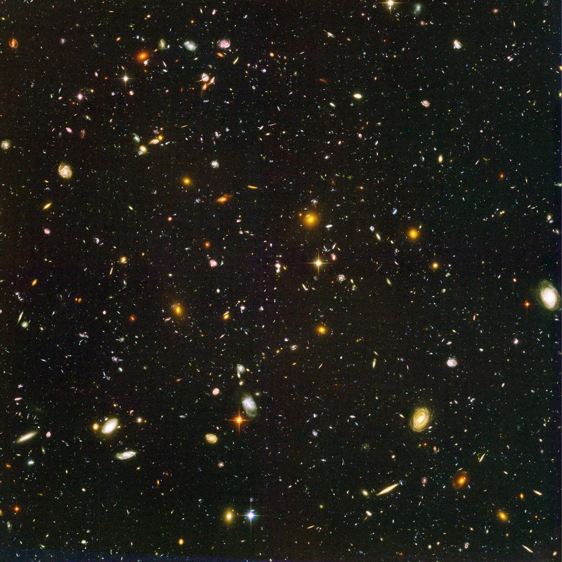 Thousands of distant galaxies in a deep-field observation